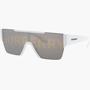 Burberry White Shield Sunglasses with Gray Lenses